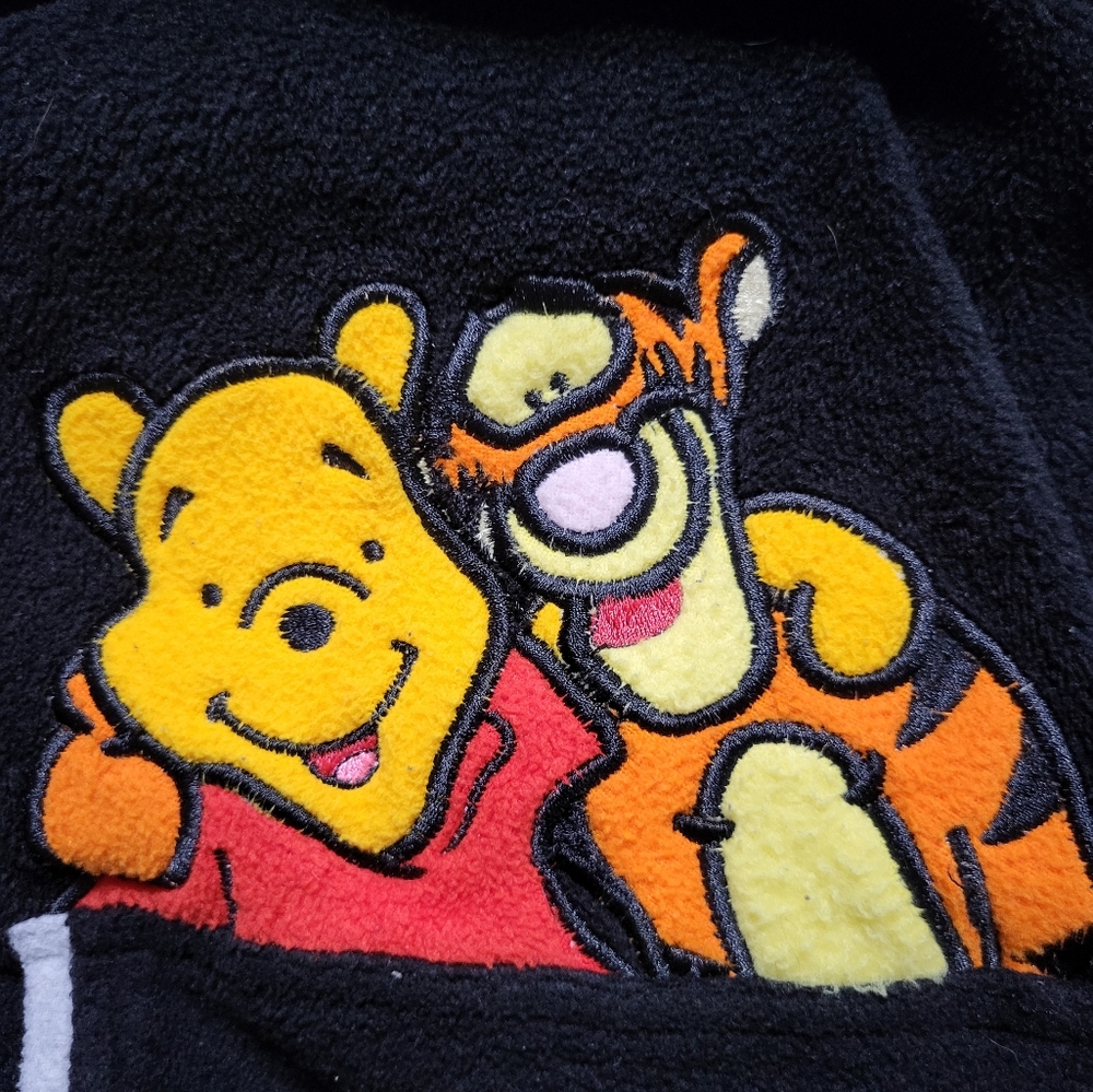Disney Pooh And Tigger Vintage Black Fleece Hooded Sweatshirt Women's Size Large - Picture 6 of 10
